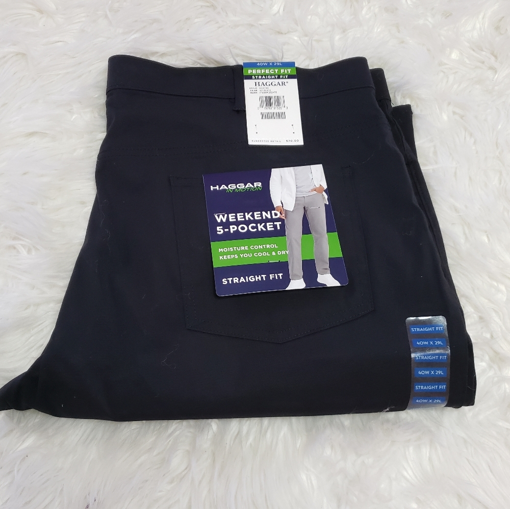 Haggar men's Straight fit weekend 5 Pocket pant